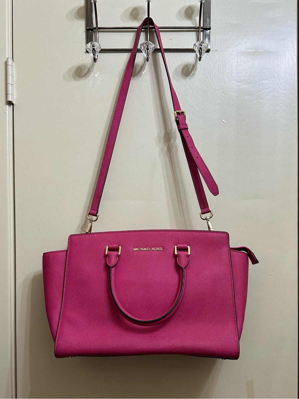 Michael Kors Pink Saffiano Leather Satchel